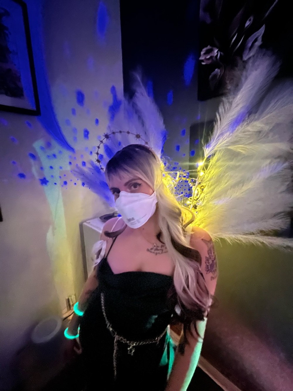 Feather Angel Wings  - White and Gold